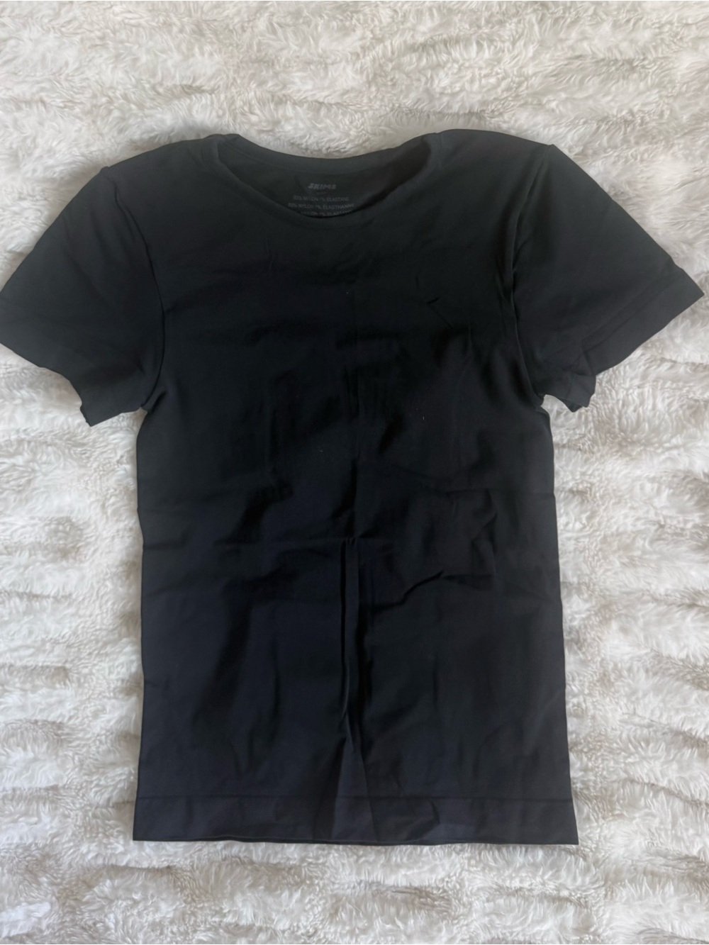 SKIMS Black Short Sleeve Crew Tee